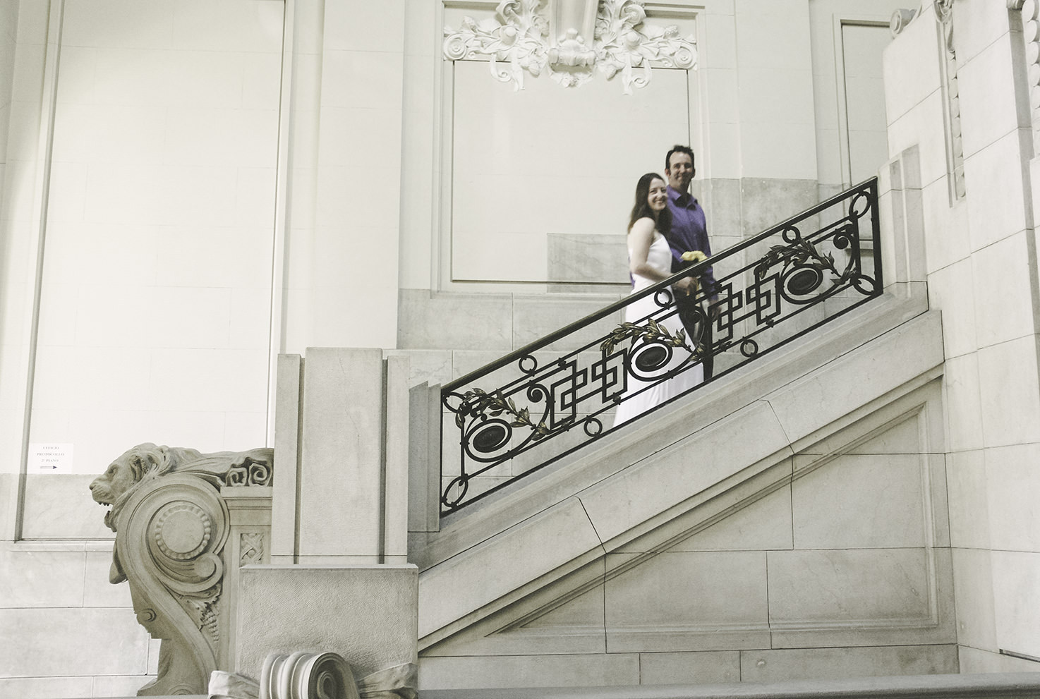 Bride and groom at Palazzo D'Aronco in Udine